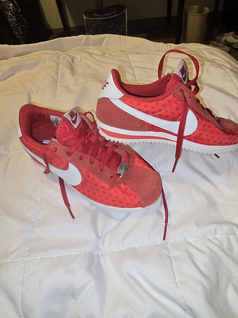 Nike Red and White Retro Runner Sneakers